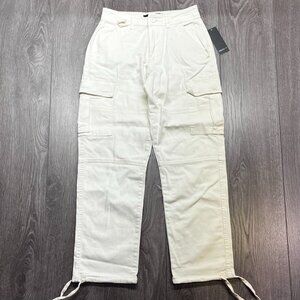 Forever 21 White Cargo Light Weight Pants XS NWT New Extra Small